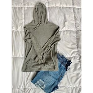 GAP Softest Ultra Duo Grey Hooded Shirt w pocket